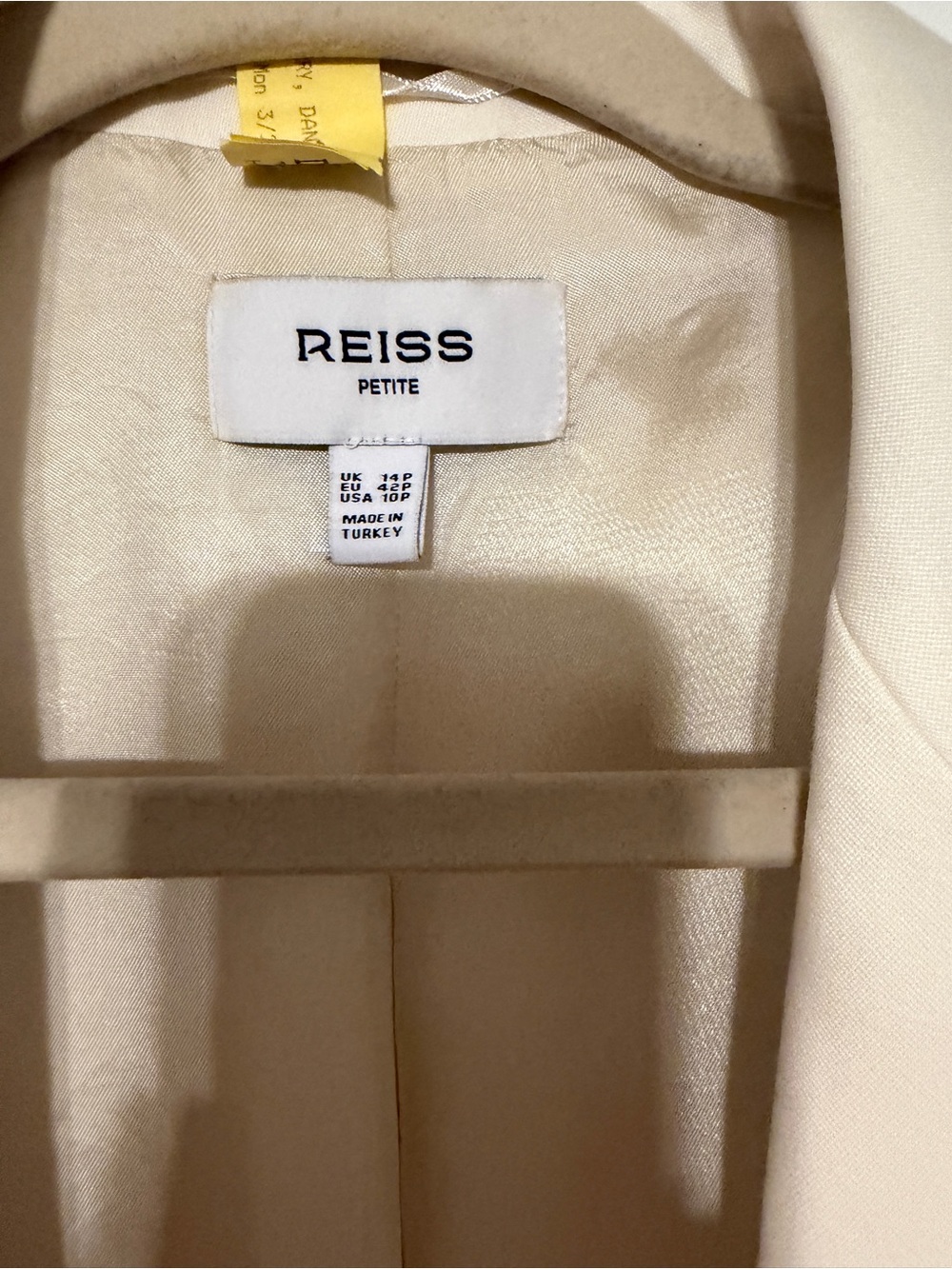 Reiss Millie Petite Single-Breasted Tailored Blazer Cream US 10P NWT Condition - Picture 5 of 6
